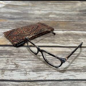 Ellen Tracy Pamplona Teal Tortoise Eyeglass Frames w/Ellen Tracy Case